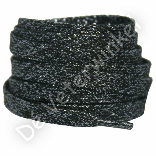 Glitter lace 8mm Black/Silver thread