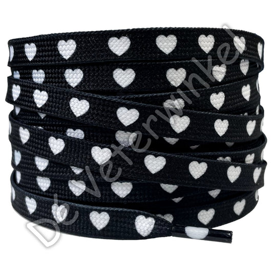 Printed lace 8mm Black/White hearts
