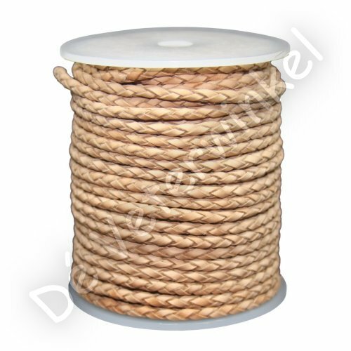 Round braided cord 3mm Natural