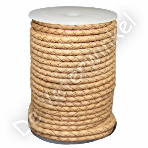 Round braided cord 4mm Natural