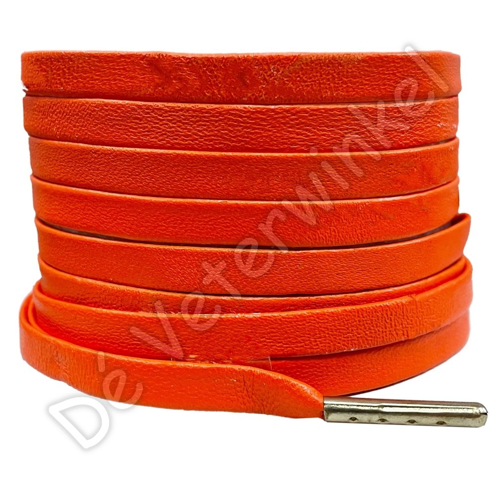 Luxe leren veter Oranje 120cm