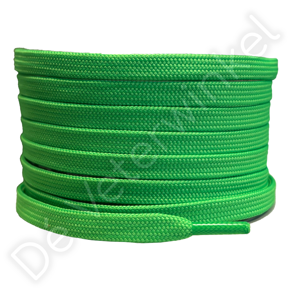 Flat 8mm polyester Neon Green