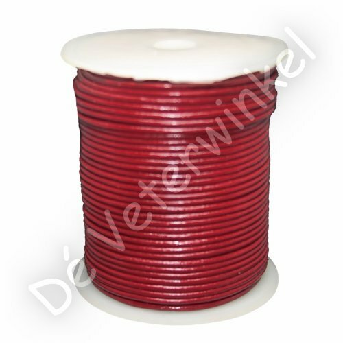 Round leather lace 2mm Red