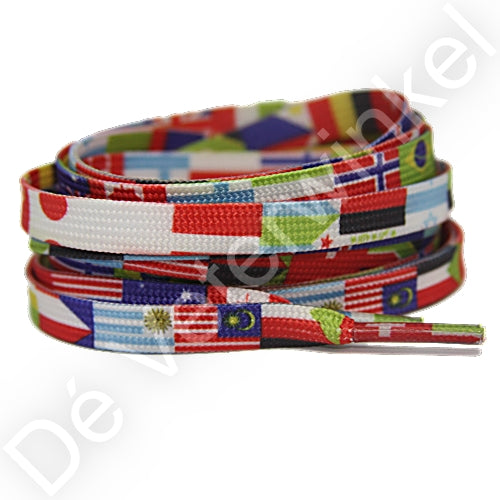 Printed lace 8mm Flags 120cm