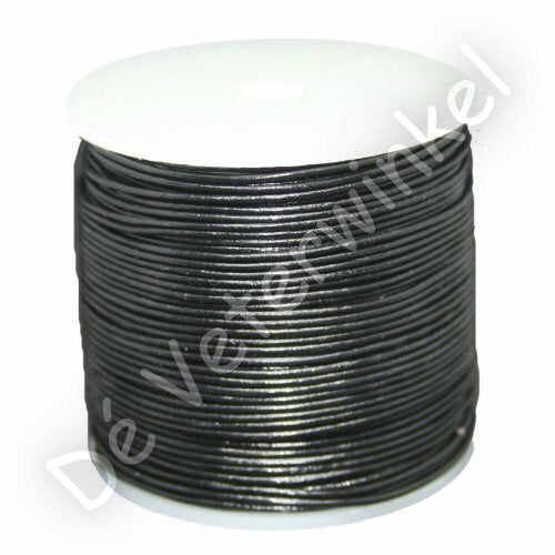 Round leather lace 1.5mm Black