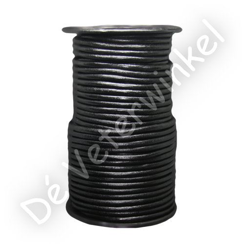 Round leather lace 4mm Black
